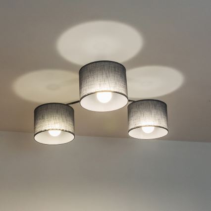 ALBA Flush-Mount Ceiling Light 3xE27/15W/230V, Grey