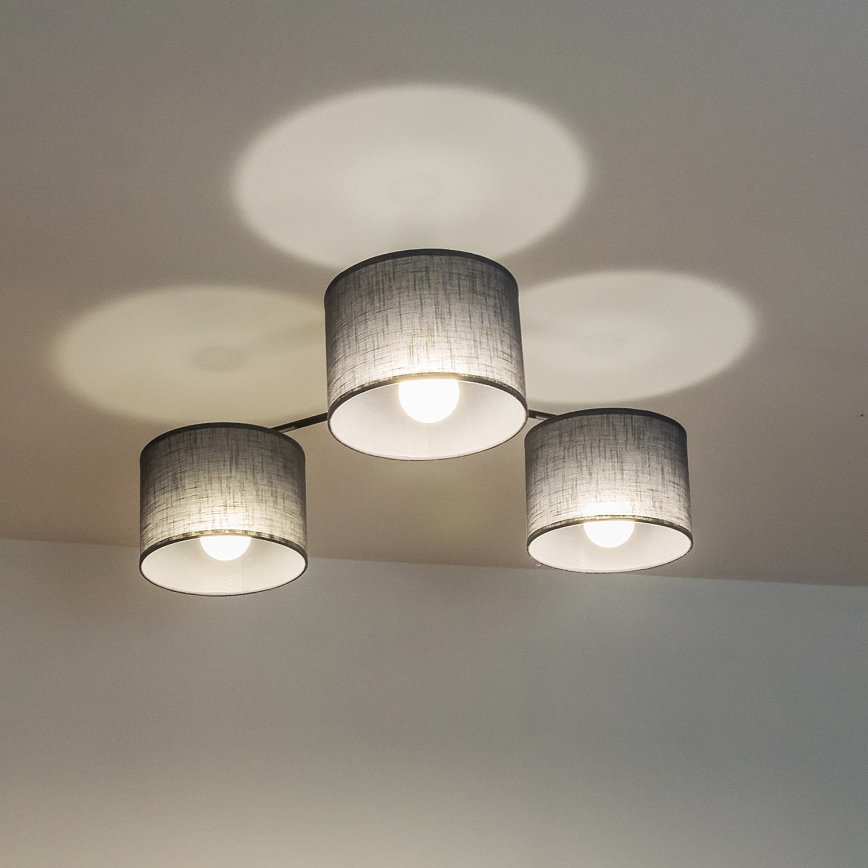 ALBA Flush-Mount Ceiling Light 3xE27/15W/230V, Grey