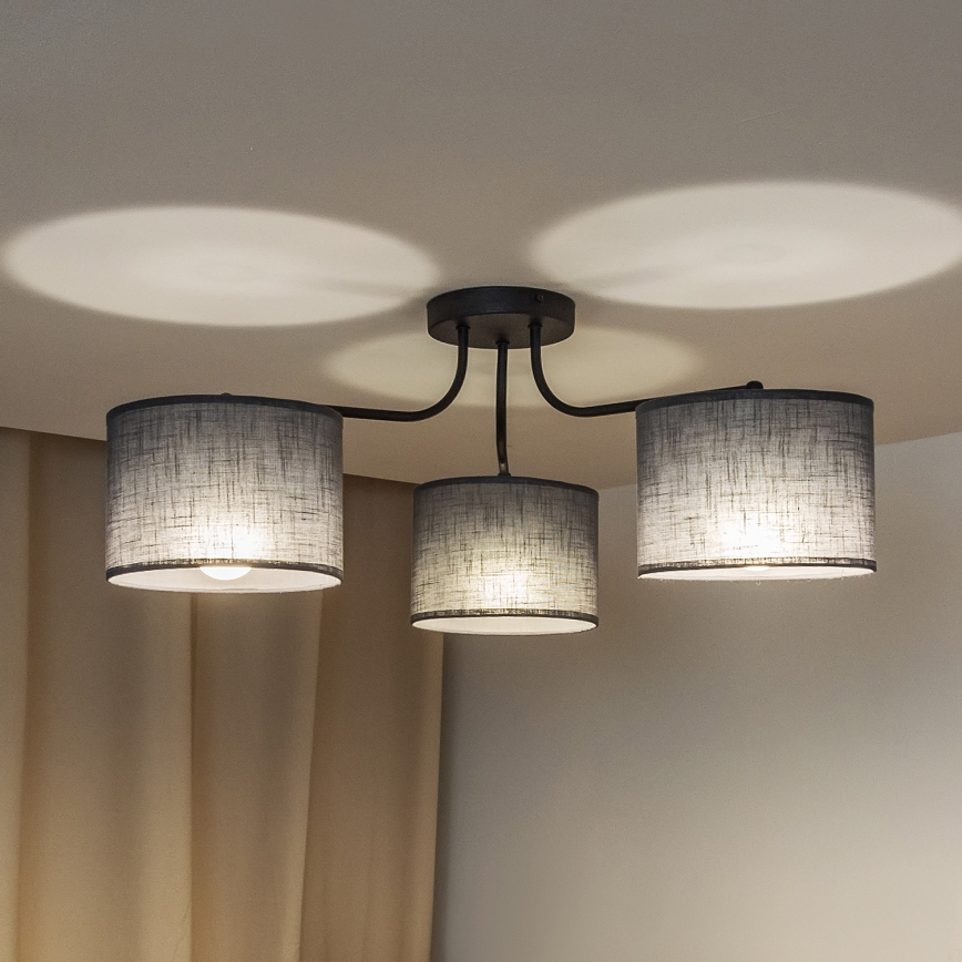 ALBA Flush-Mount Ceiling Light 3xE27/15W/230V, Grey