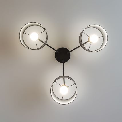 ALBA Flush-Mount Ceiling Light 3xE27/15W/230V, Grey