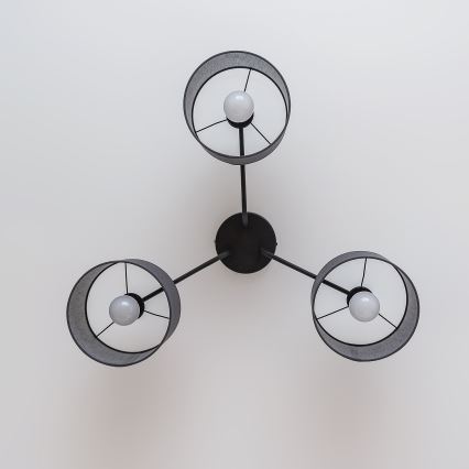 ALBA Flush-Mount Ceiling Light 3xE27/15W/230V, Grey