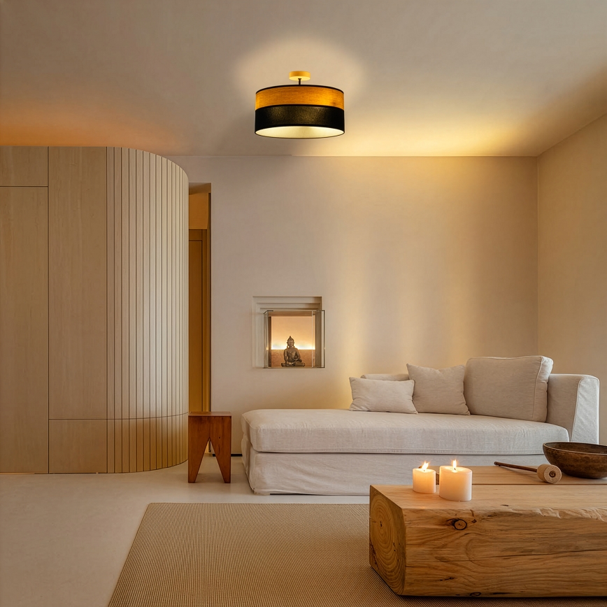 ALBA Flush-Mount Chandelier 3×E27/15W/230V Ø40 cm Black/Brown