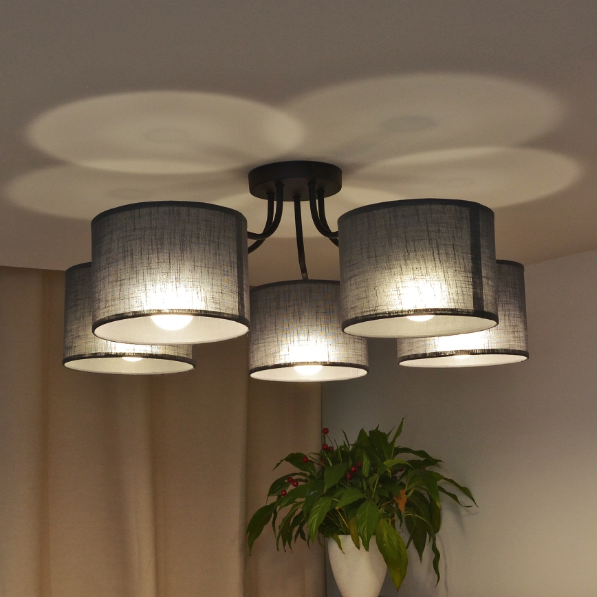 ALBA flush-mounted ceiling light 5xE27/15W/230V gray