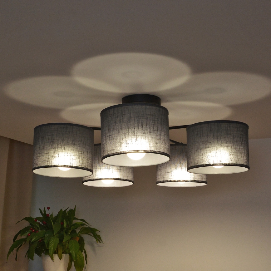 ALBA flush-mounted ceiling light 5xE27/15W/230V gray