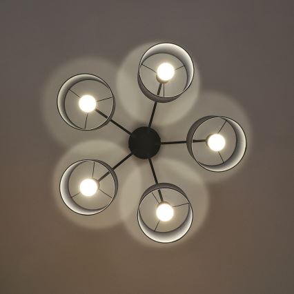 ALBA flush-mounted ceiling light 5xE27/15W/230V gray