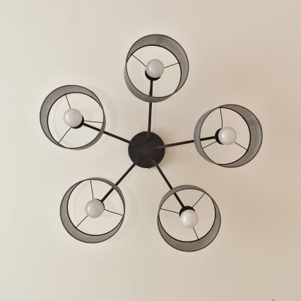 ALBA flush-mounted ceiling light 5xE27/15W/230V gray