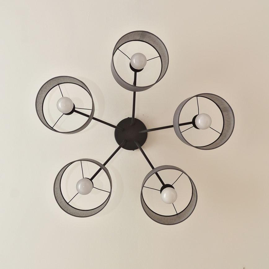 ALBA flush-mounted ceiling light 5xE27/15W/230V gray