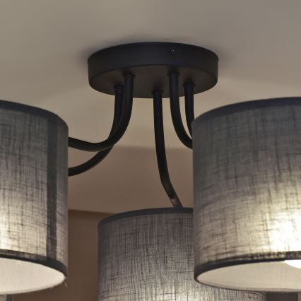ALBA flush-mounted ceiling light 5xE27/15W/230V gray