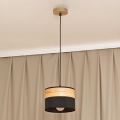 ALBA pendant light on cord 1xE27/15W/230V Ø 20 cm black/brown