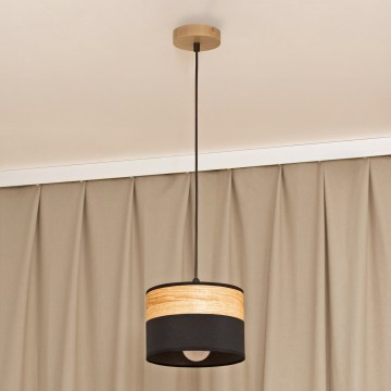 ALBA pendant light on cord 1xE27/15W/230V Ø 20 cm black/brown