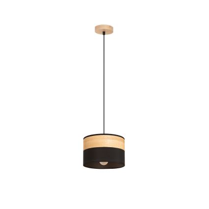 ALBA pendant light on cord 1xE27/15W/230V Ø 20 cm black/brown