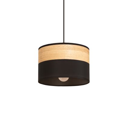 ALBA pendant light on cord 1xE27/15W/230V Ø 20 cm black/brown