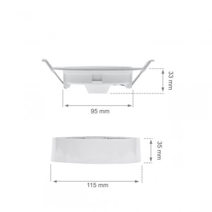 ALGINE 2-in-1 LED Recessed Downlight 6W 230V 3000K White