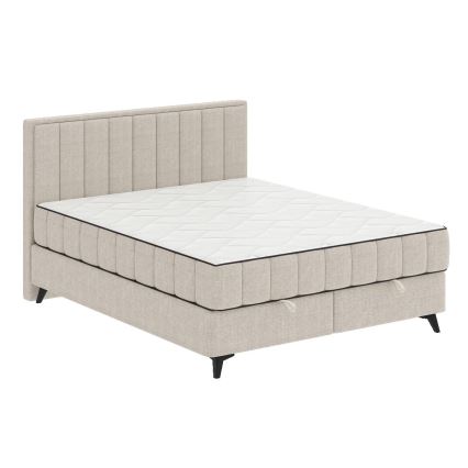 ALICIA upholstered bed with mattresses, mattress topper and storage 160x200 cm beige
