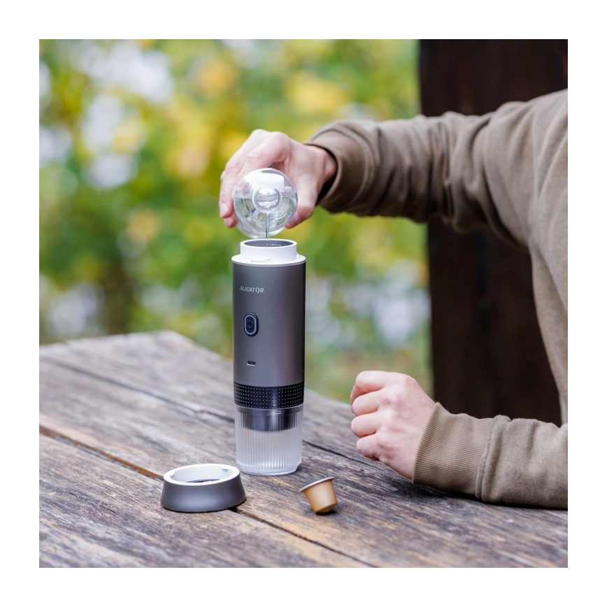 Aligator ACM002 - PortaCaffé 3-in-1 Travel Rechargeable Coffee Maker 72W/7500 mAh gray