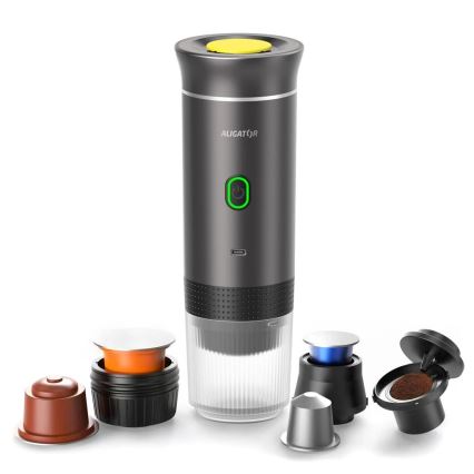 Aligator ACM002 - PortaCaffé 3-in-1 Travel Rechargeable Coffee Maker 72W/7500 mAh gray
