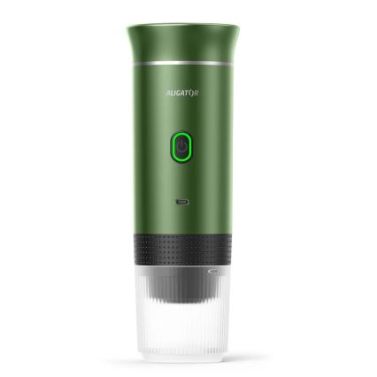 Aligator ACM003 - PortaCaffé 3-in-1 Portable Rechargeable Travel Coffee Maker 72W/7500 mAh Green