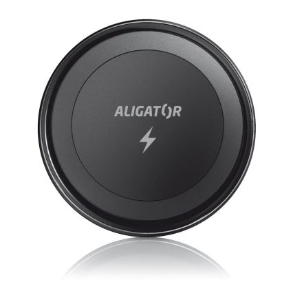 Aligator AMS05BK – Magnetic Car Phone Mount with 15W Qi Wireless Charging, MagSafe-compatible, Black