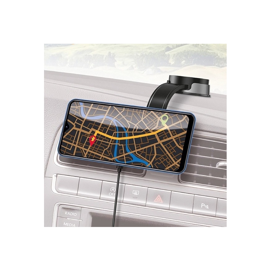 Aligator AMS07BK - MagSafe Car Phone Holder with Flexible Arm, Black