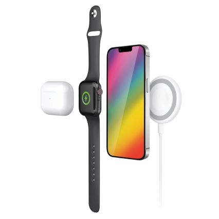 Aligator AMS08WT - 3-in-1 MagSafe Wireless Charger 15W, White