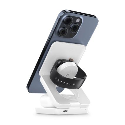 Aligator AMS09WT - 3-in-1 MagSafe Wireless Charging Station 15W White