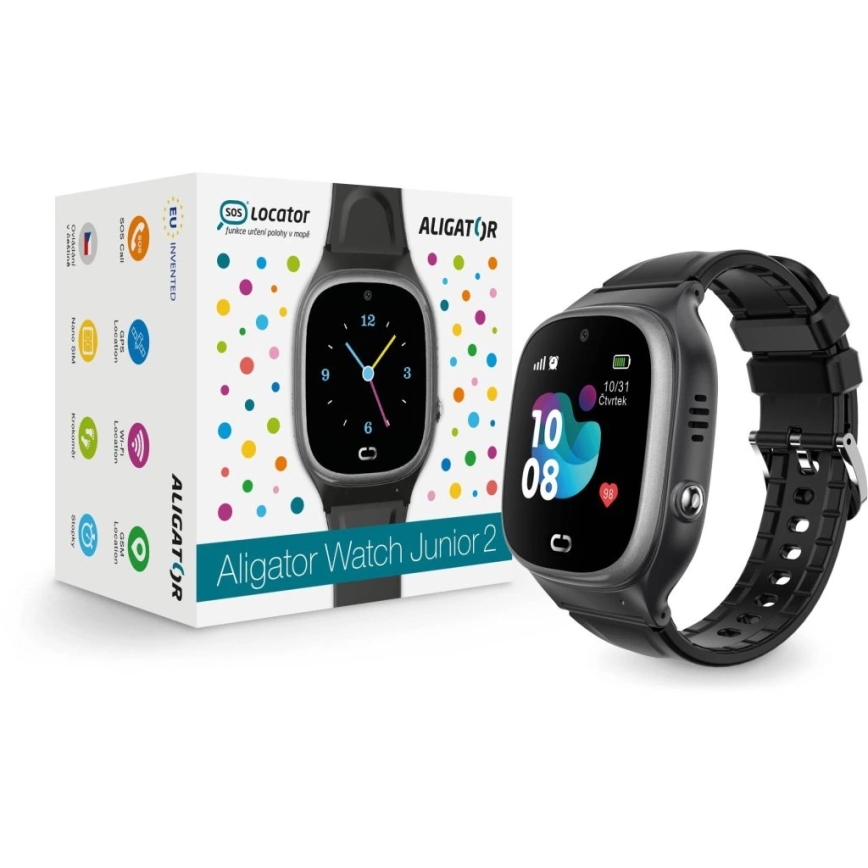 Aligator AW11BK - Watch Junior 2 Smartwatch 450 mAh IP67 Wi-Fi Black