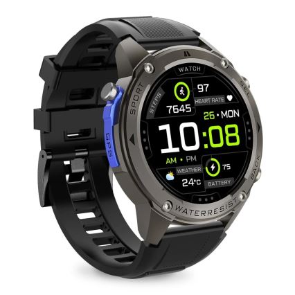 Aligator AW12BK - Smartwatch with GPS, 500 mAh, IP69K, Black