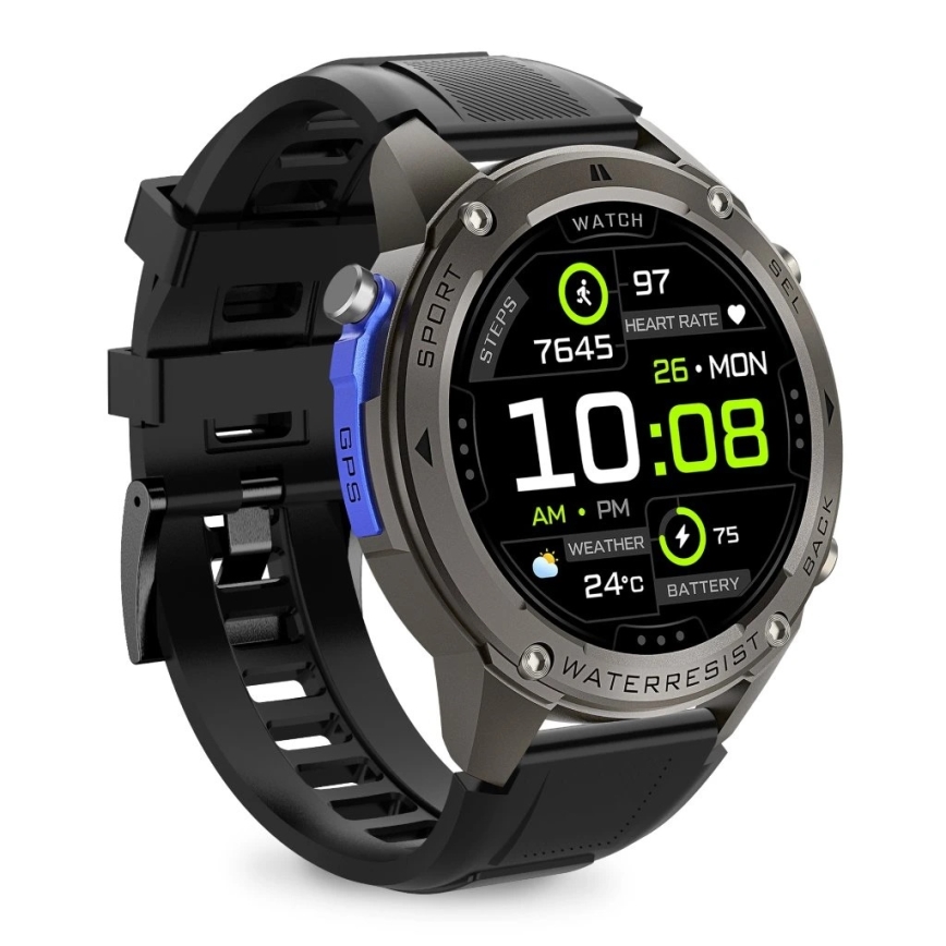 Aligator AW12BK - Smartwatch with GPS, 500 mAh, IP69K, Black