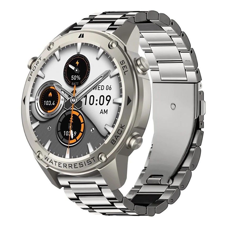 Aligator AW12SR - Smartwatch with GPS, 500 mAh battery, IP69K protection, Silver