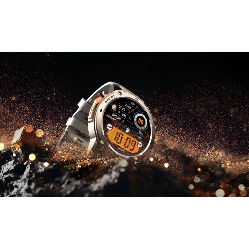 Aligator AW12SR - Smartwatch with GPS, 500 mAh battery, IP69K protection, Silver