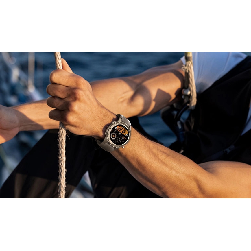 Aligator AW12SR - Smartwatch with GPS, 500 mAh battery, IP69K protection, Silver
