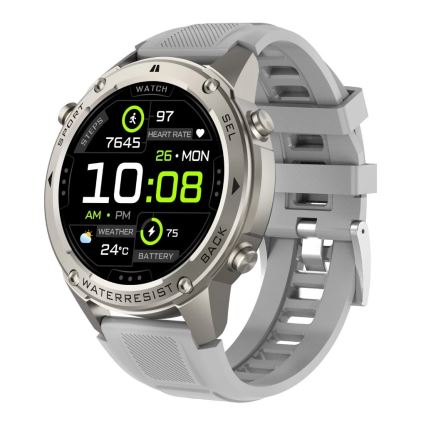 Aligator AW12SR - Smartwatch with GPS, 500 mAh battery, IP69K protection, Silver