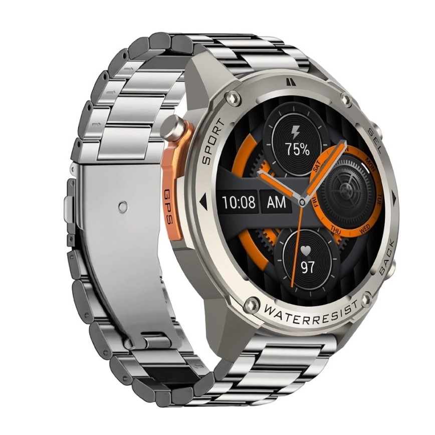 Aligator AW12SR - Smartwatch with GPS, 500 mAh battery, IP69K protection, Silver