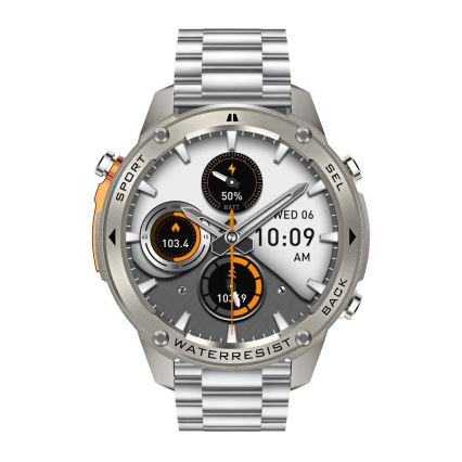 Aligator AW12SR - Smartwatch with GPS, 500 mAh battery, IP69K protection, Silver