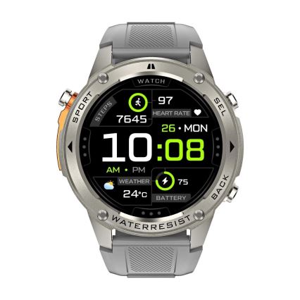 Aligator AW12SR - Smartwatch with GPS, 500 mAh battery, IP69K protection, Silver