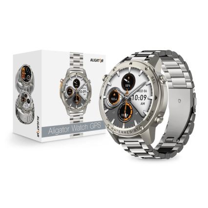 Aligator AW12SR - Smartwatch with GPS, 500 mAh battery, IP69K protection, Silver