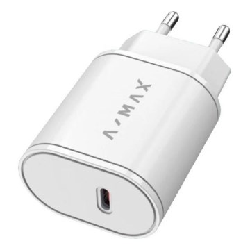 Aligator AX0001V - A-MAX 20W Power Delivery USB-C Fast-Charging Adapter, White