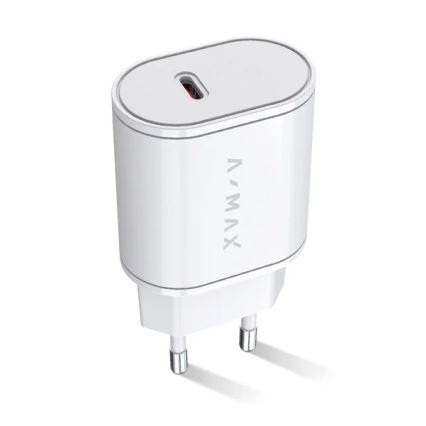 Aligator AX0001V - A-MAX 20W Power Delivery USB-C Fast-Charging Adapter, White