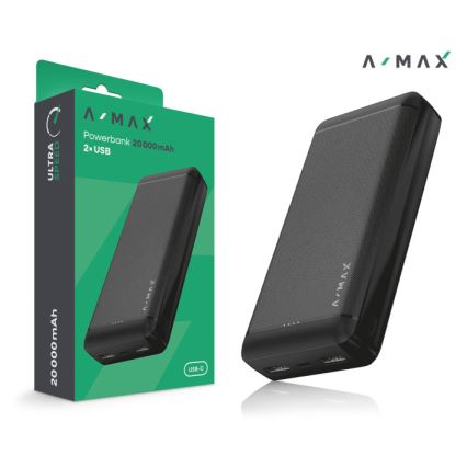 Aligator AX0003 - A-MAX Power Bank 10,000 mAh 3.7 V, Black