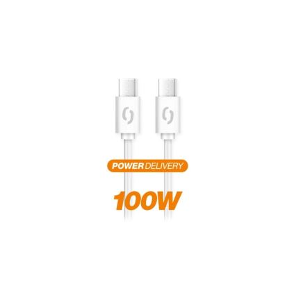 Aligator DATKP47 - USB-C to USB-C Cable, 100W Power Delivery, 1.5 m, White