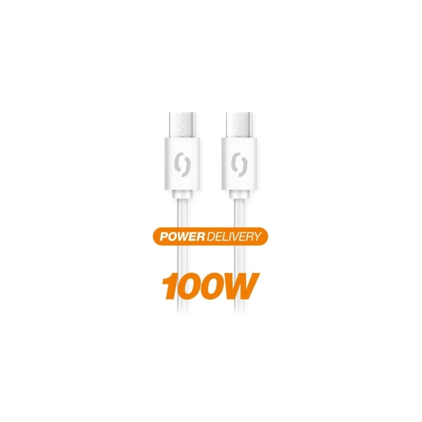 Aligator DATKP47 - USB-C to USB-C Cable, 100W Power Delivery, 1.5 m, White
