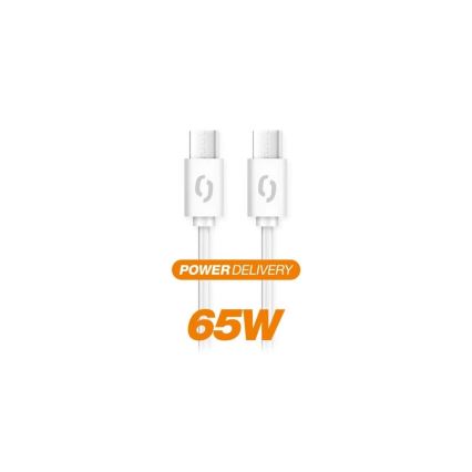 Aligator DATKP49 - USB-C to USB-C Cable, 65W USB Power Delivery, 1.5 m, White