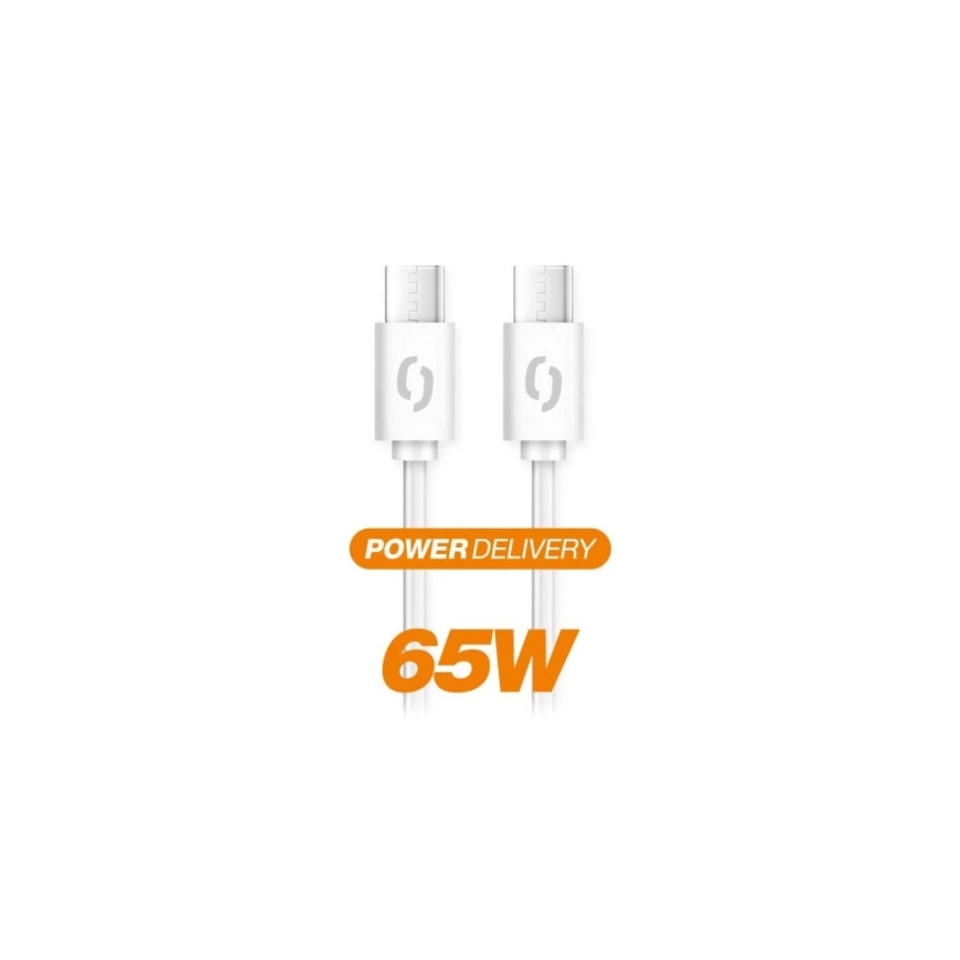 Aligator DATKP49 - USB-C to USB-C Cable, 65W USB Power Delivery, 1.5 m, White