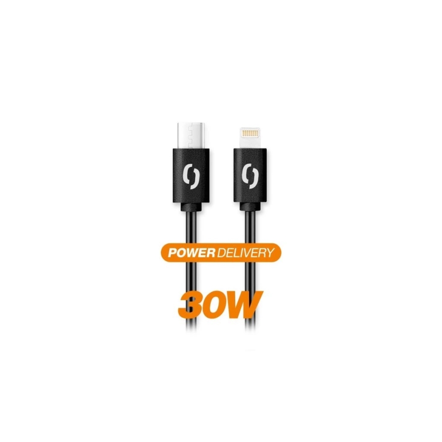 Aligator DATKP50 - USB-C to Lightning cable, 30W Power Delivery, 1.5 m, black
