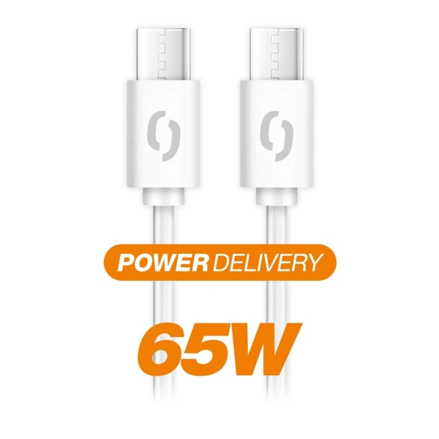 Aligator DATKP55 - USB-C to USB-C Cable, 65W Power Delivery, 0.5 m, White