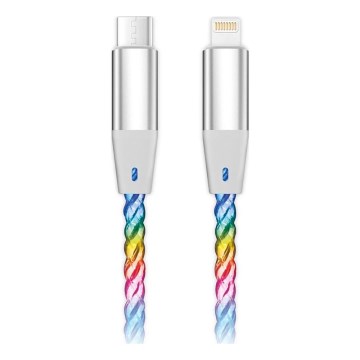 Aligator DATKP63 - USB-C to Lightning Cable with LED Lighting, 30W Power Delivery, 1.2 m