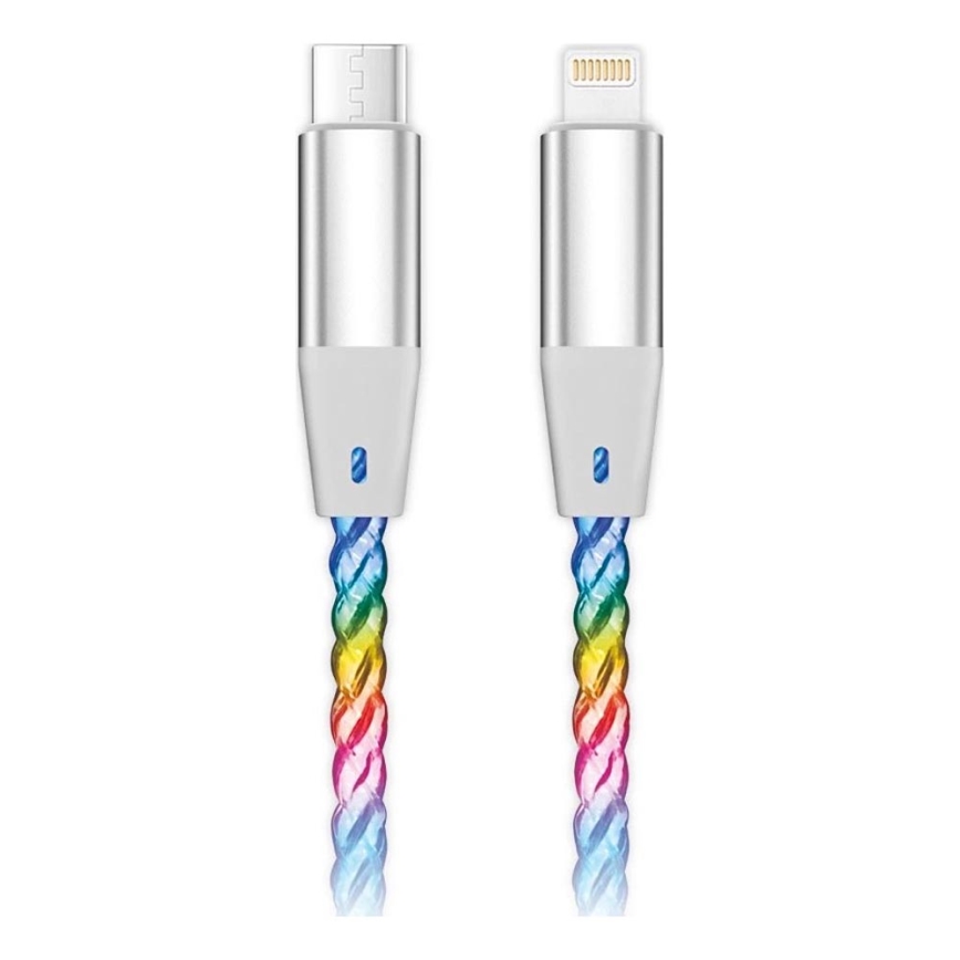 Aligator DATKP63 - USB-C to Lightning Cable with LED Lighting, 30W Power Delivery, 1.2 m