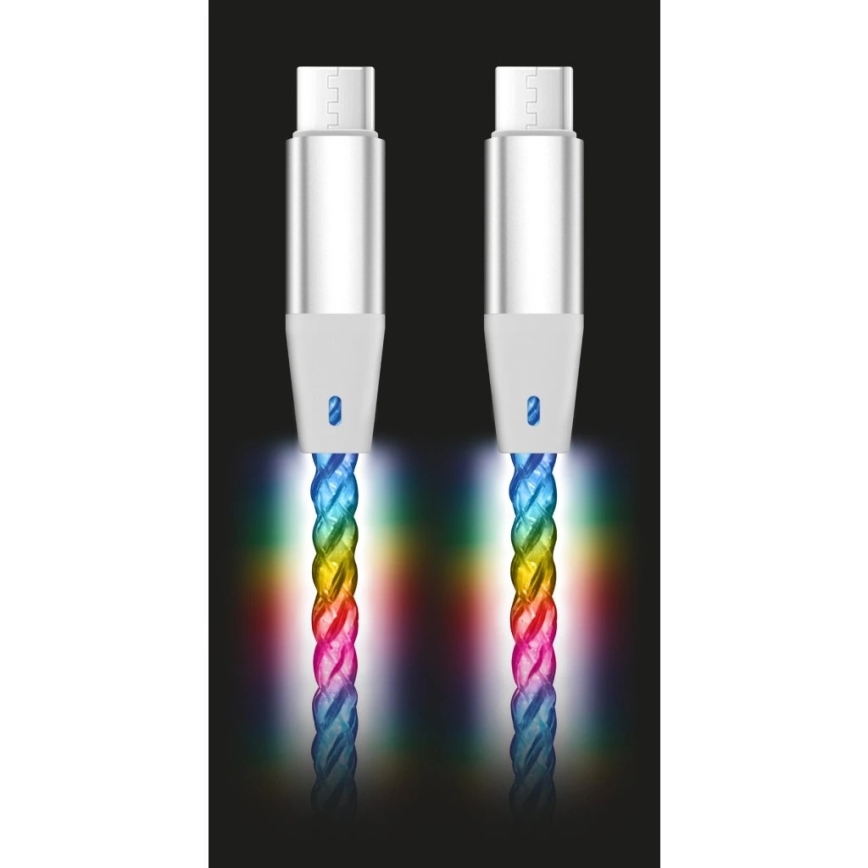 Aligator DATKP64 - USB cable USB-C / USB-C with LED lighting 65W Power Delivery 0,5m