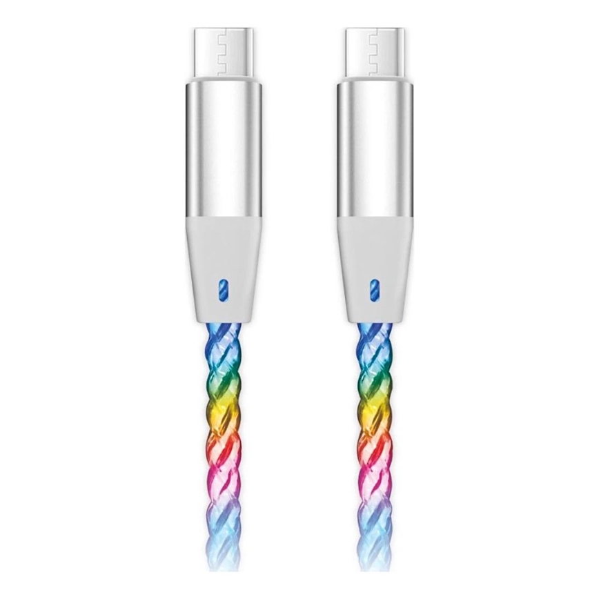 Aligator DATKP64 - USB cable USB-C / USB-C with LED lighting 65W Power Delivery 0,5m