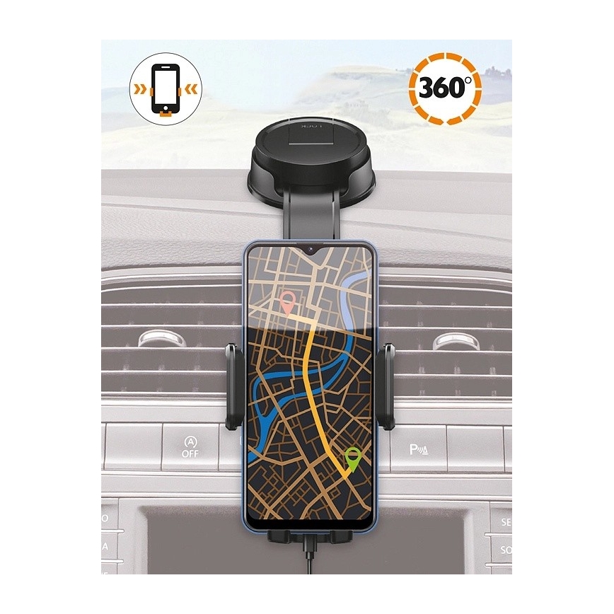 Aligator HA25 - Gooseneck Car Phone Holder, Black